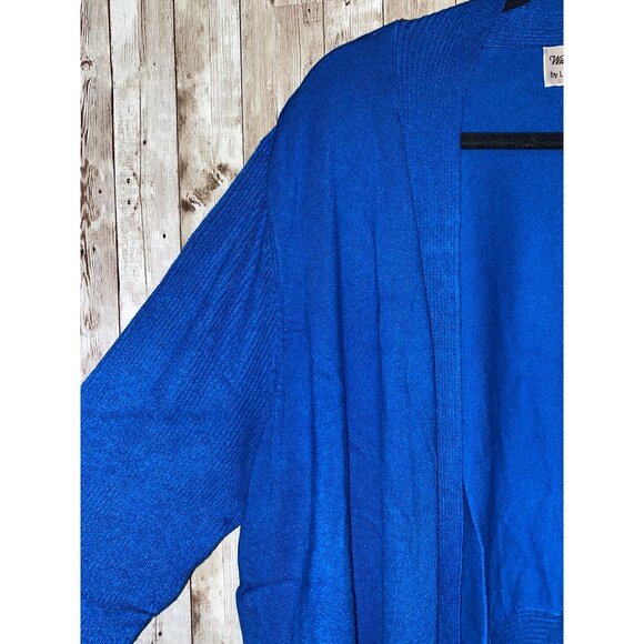 Whisper Knit Women's Blue Waterfall Cardigan Sweater Size 3X Open Front New - Picture 3 of 9